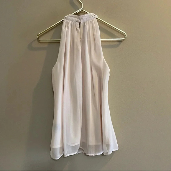 Black Brand Womens Sz S Cream Sleeveless Tank Blouse Flowy High Neck - Picture 2 of 8